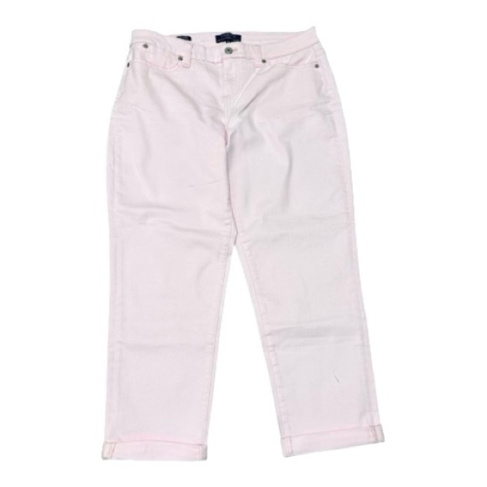Talbots Simply Flattering Pink Boyfriend Jeans 10P Petite Cropped Stretch Pants